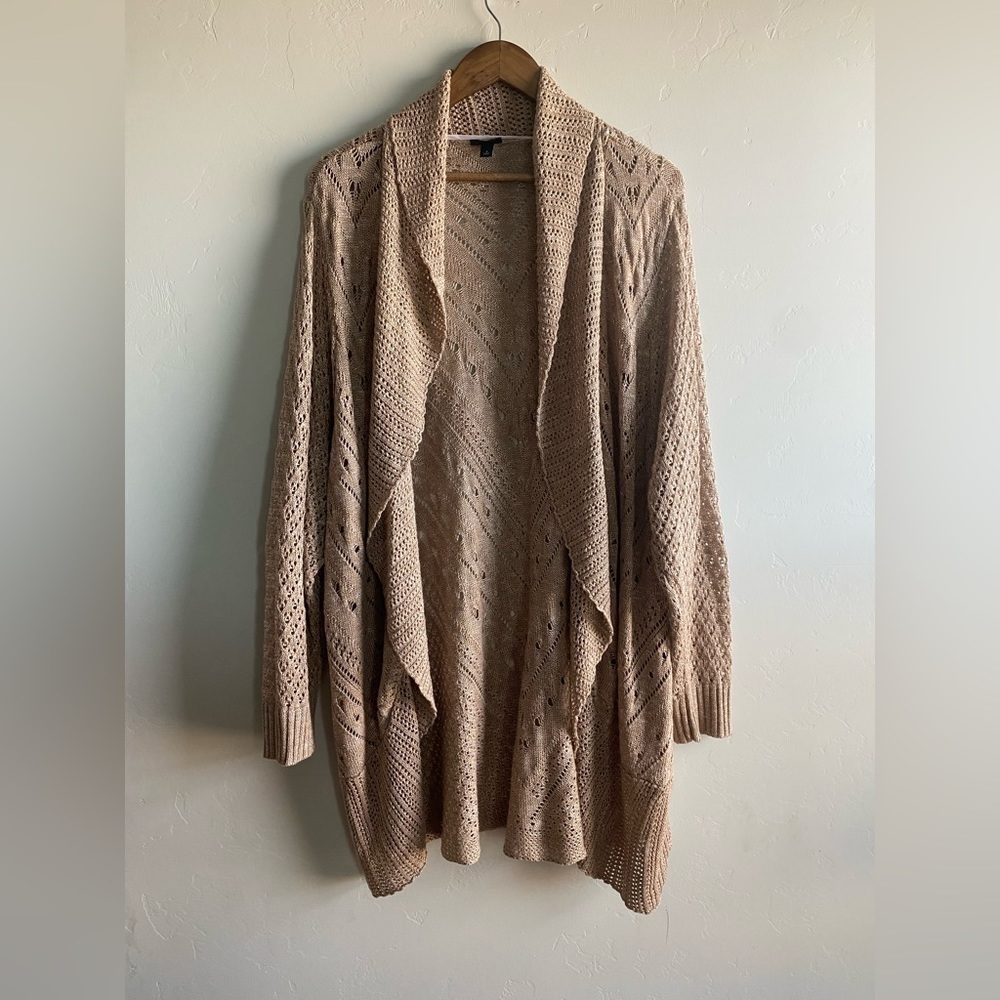 Torrid - Tan Knit drop front Cardigan